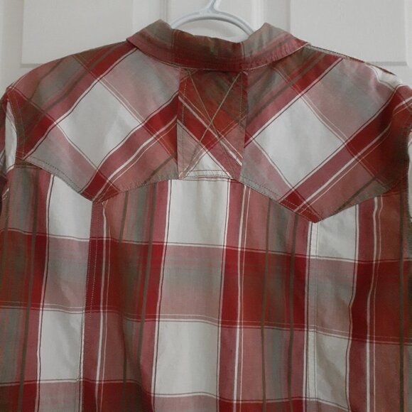 Ecoths Men's M 100% Cotton Red Plaid Made Fair Trade Button Down Shirt - Picture 4 of 12